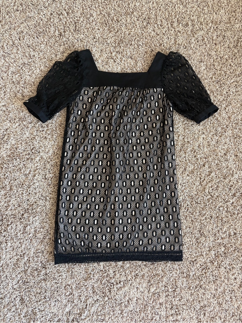 Eliza J Black Lace Overlay Feminine mini Dress Size 14